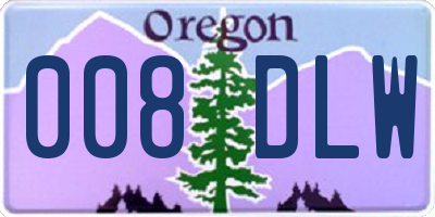 OR license plate 008DLW