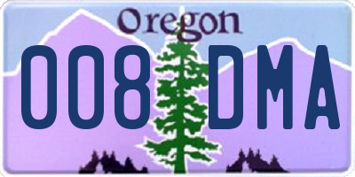 OR license plate 008DMA