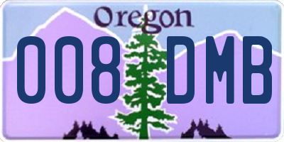 OR license plate 008DMB
