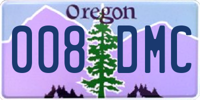 OR license plate 008DMC