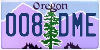 OR license plate 008DME