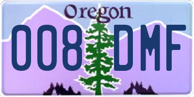 OR license plate 008DMF
