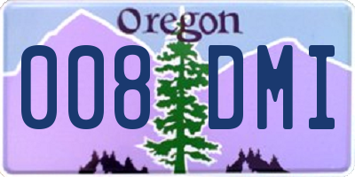 OR license plate 008DMI