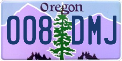 OR license plate 008DMJ