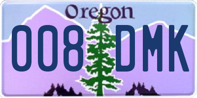 OR license plate 008DMK