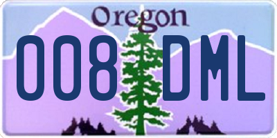 OR license plate 008DML