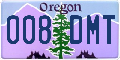 OR license plate 008DMT