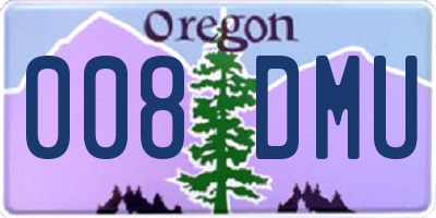OR license plate 008DMU