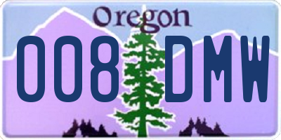 OR license plate 008DMW