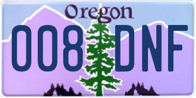 OR license plate 008DNF