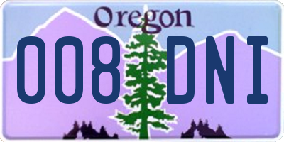 OR license plate 008DNI
