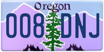 OR license plate 008DNJ