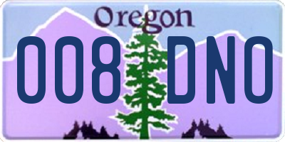 OR license plate 008DNO