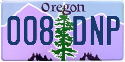 OR license plate 008DNP