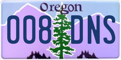 OR license plate 008DNS
