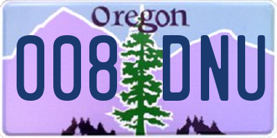 OR license plate 008DNU