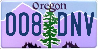OR license plate 008DNV