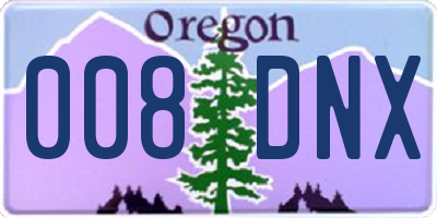 OR license plate 008DNX