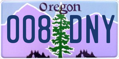 OR license plate 008DNY