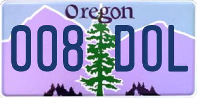 OR license plate 008DOL