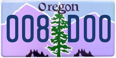 OR license plate 008DOO