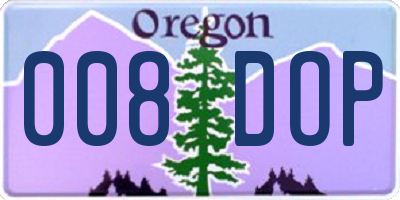 OR license plate 008DOP