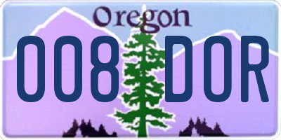 OR license plate 008DOR
