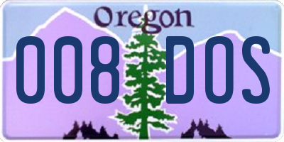 OR license plate 008DOS