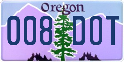 OR license plate 008DOT