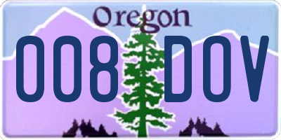 OR license plate 008DOV