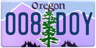 OR license plate 008DOY