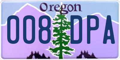 OR license plate 008DPA