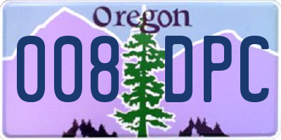 OR license plate 008DPC