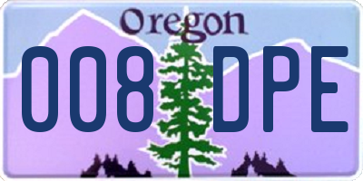 OR license plate 008DPE
