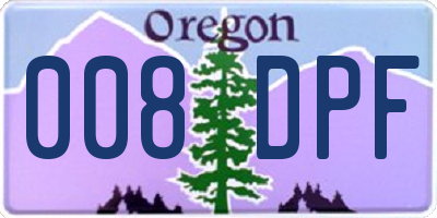 OR license plate 008DPF