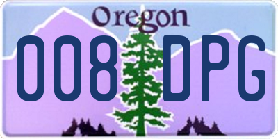 OR license plate 008DPG