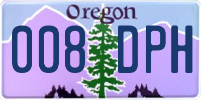 OR license plate 008DPH