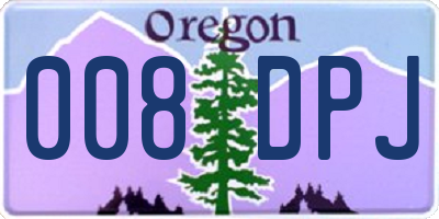 OR license plate 008DPJ