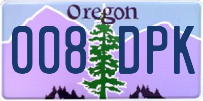 OR license plate 008DPK