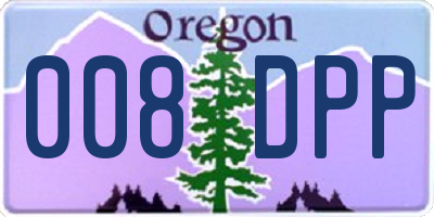 OR license plate 008DPP