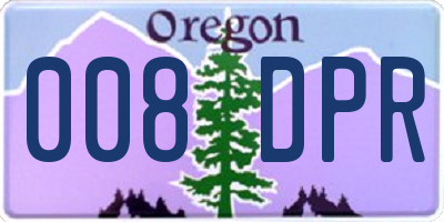 OR license plate 008DPR