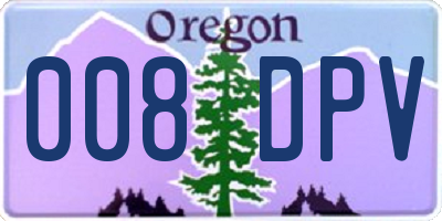 OR license plate 008DPV