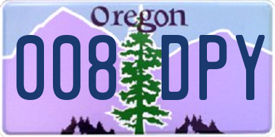 OR license plate 008DPY
