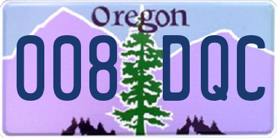 OR license plate 008DQC