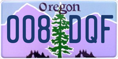 OR license plate 008DQF