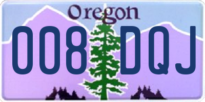OR license plate 008DQJ