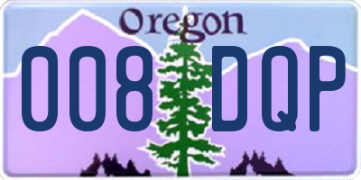 OR license plate 008DQP