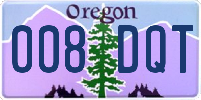OR license plate 008DQT