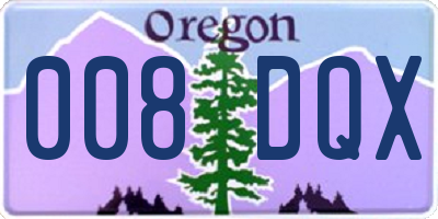 OR license plate 008DQX