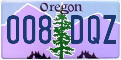 OR license plate 008DQZ